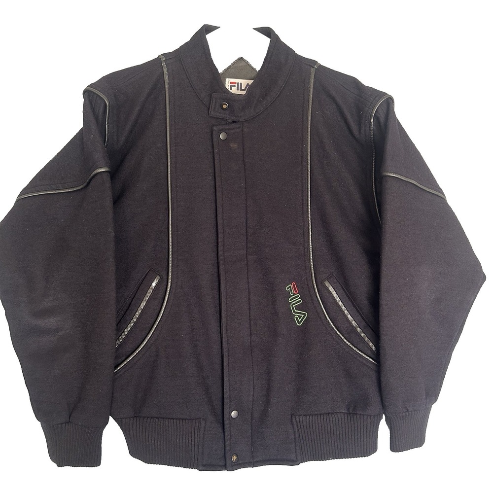 Fila Vintage Made In Italy Wool Jacket Black Women's US  Size   36